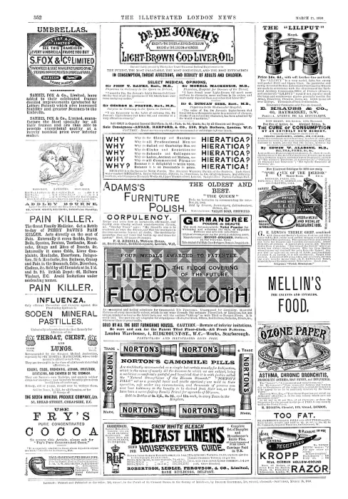 Framed Print : Print of advertisements, 1890 Framed Print : Print of advertisements, 1890