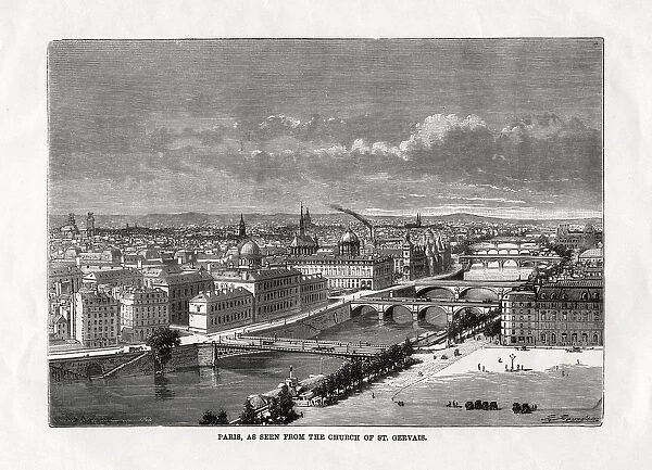 Paris, as seen from the church of St Gervais, France, 1879