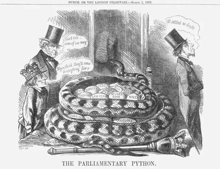 Framed Print : Print of The Parliamentary Python, 1862 Framed Print : Print of The Parliamentary Python, 1862
