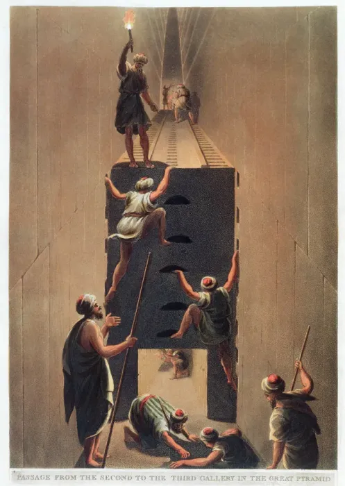 Framed Print : Print of Passage from the Great Pyramid's Second to Third Gallery