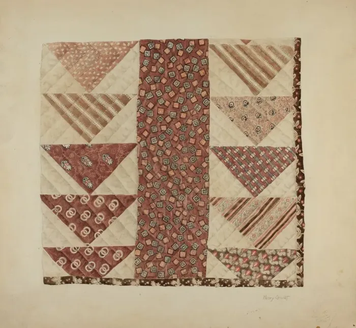 Framed Print : Patchwork Quilt Print, c. 1938 Framed Print : Patchwork Quilt Print, c. 1938