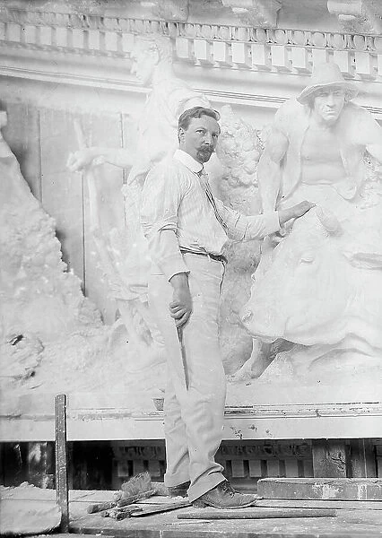 Paul Wayland Bartlett - Sculptor, 1916. Creator: Harris & Ewing. Paul Wayland Bartlett - Sculptor, 1916. Creator: Harris & Ewing