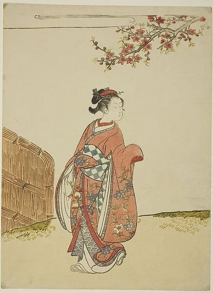 Under a Peach Tree, c. 1766. Creator: Suzuki Harunobu