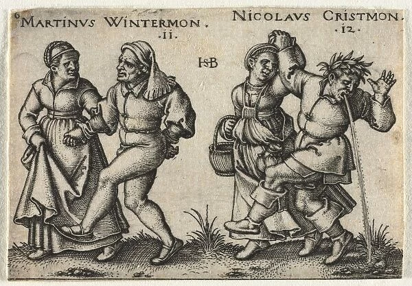 The Peasant Wedding or the Twelve Months: 11-Martinus Wintermon 12-Nicolaus Cristmon, 1546