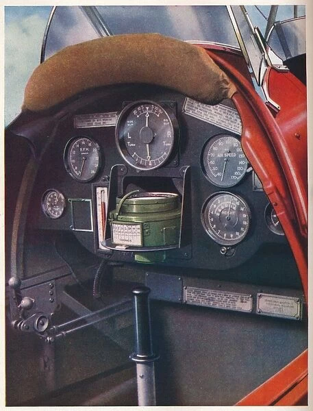 Pilots cockpit of a Tiger Moth equipped for blind flying, c1936 (c1937)