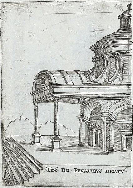 Pinaculu Termar, from a Series of Prints depicting (reconstructed) Building... Plate ca. 1530-1550. Creator: Master GA