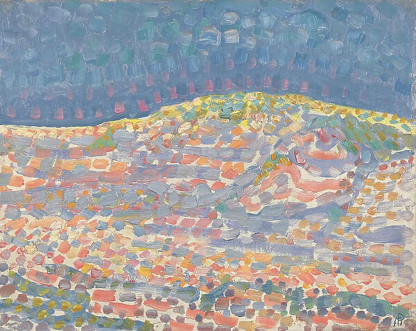 Pointillist study of a dune with a ridge on the right, 1909. Creator: Mondrian, Piet (1872-1944)