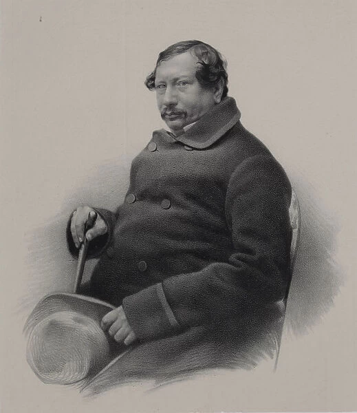 Portrait of the author Nestor Vasilievich Kukolnik (1809-1868), 1860s