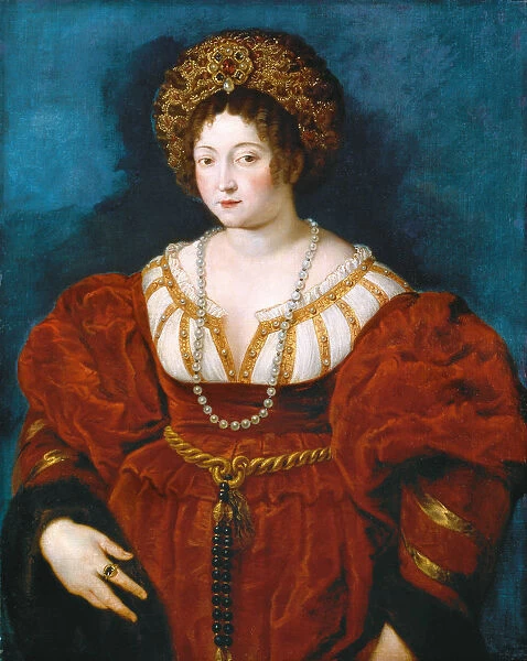 Portrait of Isabella d Este (1474-1539) in Red. After Titian, c. 1605. Creator: Rubens