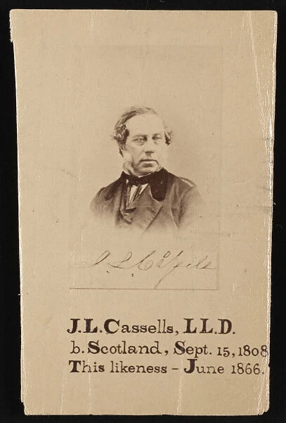 Portrait of J. L. Cassells (1808-?), 1866. Creator: Unknown