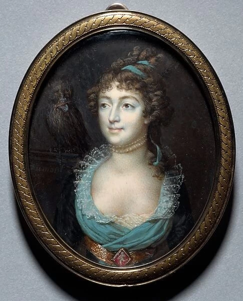 Portrait of Mademoiselle Marie-Anne Adelaide Le Normand, c. 1793. Creator: Francois Dumont
