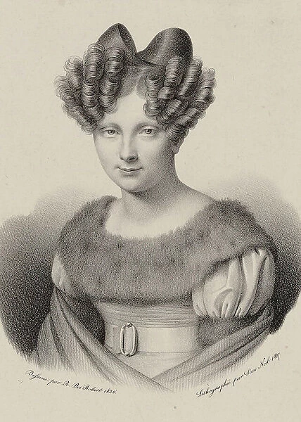 Portrait of the singer Joséphine Fodor (1789-1870), 1827. Creator: Noël, Léon (1807-1884)