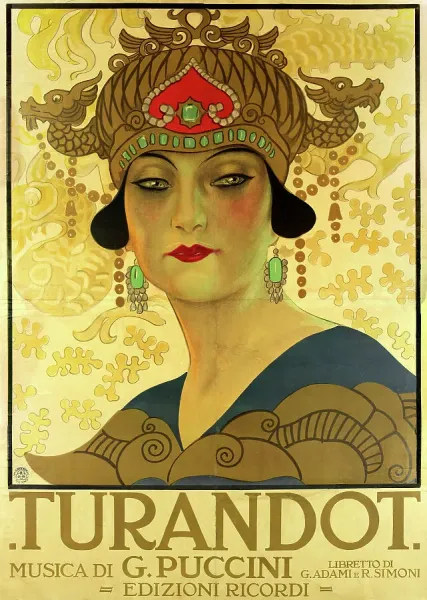 Framed Print of Turandot Opera Print, Teatro alla Scala, 1926