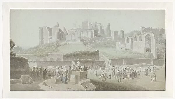 A Procession at the Foot of the Palatine Hill in Rome, c.1809-c.1812. Creator: Josephus Augustus Knip