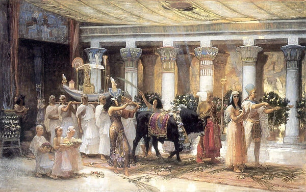 The Procession of the Sacred Bull Apis, late 19th or early 20th century. Artist: Frederick Arthur Bridgman
