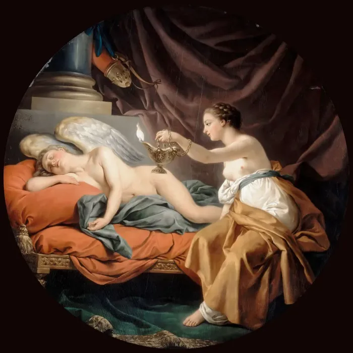 Framed Print : Psyche Surprising Sleeping Cupid Print Framed Print : Psyche Surprising Sleeping Cupid Print