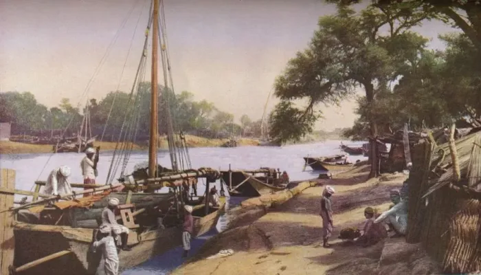Framed Print : Punjab River Trade Print, c1930s Framed Print : Punjab River Trade Print, c1930s