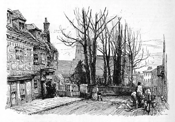 Quarry Street, with St. Mary s, 1886. Artist: John Fulleylove
