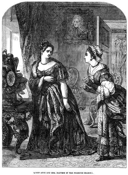 Queen Anne (1665-1714) and Mrs Danvers in the presence chamber