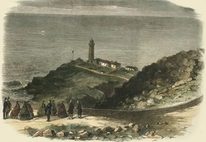 Framed Print : Queen Victoria Visiting South Stack Lighthouse Print, 1853 Framed Print : Queen Victoria Visiting South Stack Lighthouse Print, 1853
