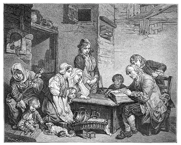 Reading the Bible, 1885. Artist: FV Martens