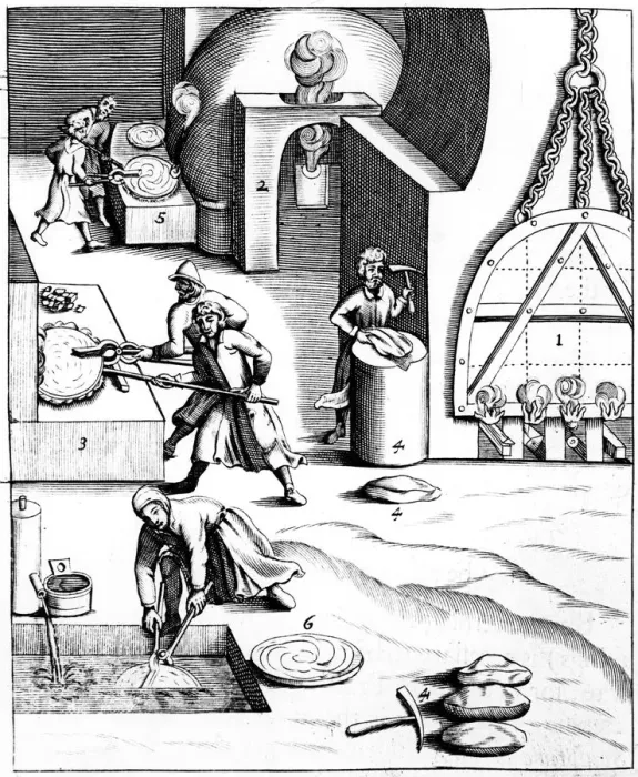 Framed Print : Copper Refining Print, 1683