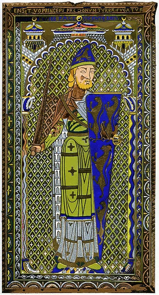 Representation of the enamel effigy of Geoffrey V on his tomb at Le Mans Cathedral, 1849. Artist: Lemercier
