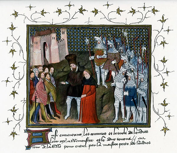 Richard II delivered by Bolingbroke to the citizens of London, 1399, (c1400-c1425)