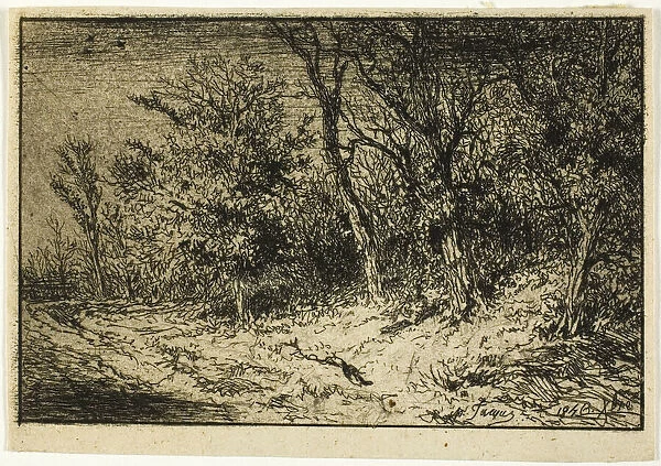 Road at the Edge of a Wood, 1846. Creator: Charles Emile Jacque