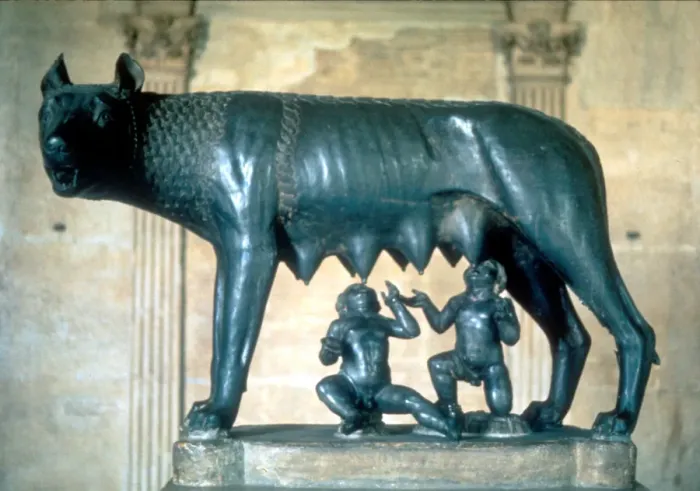 Framed Print : Print of a Bronze Statue of Romulus and Remus Framed Print : Print of a Bronze Statue of Romulus and Remus