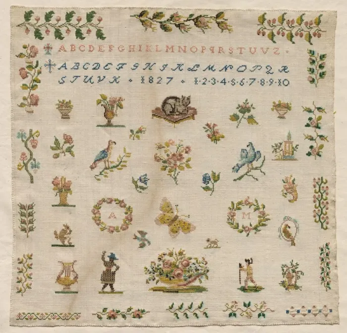 Framed Print : Sampler Print, 1827 Framed Print : Sampler Print, 1827