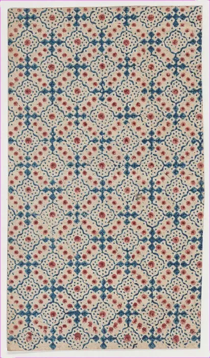 Framed Print : Dotted Square Pattern Print, 19th century Framed Print : Dotted Square Pattern Print, 19th century