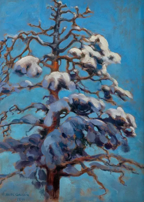 Framed Print : Snowy Pine Tree Print, 1899
