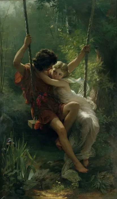 Framed Print : Print of Pierre Auguste Cot's Springtime, 1873 Framed Print : Print of Pierre Auguste Cot's Springtime, 1873