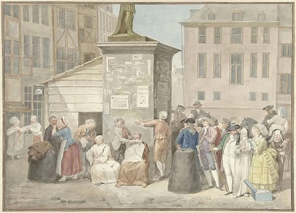 Square with monks and nuns during the revolution in Belgium, October 20, 1787, (1787). Creator: Aert Schouman