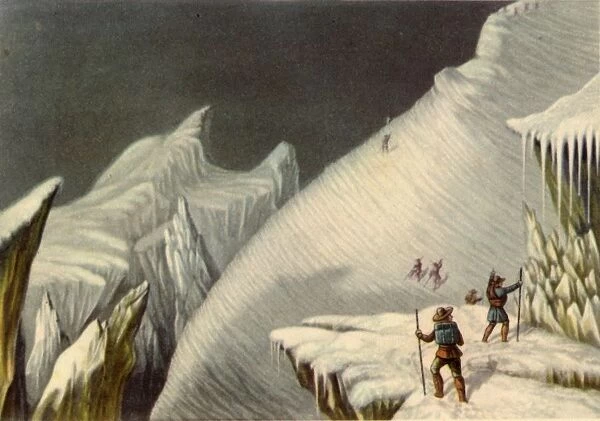 Stage in the ascent of Mont Blanc, c1853, (1946). Creator: George Baxter