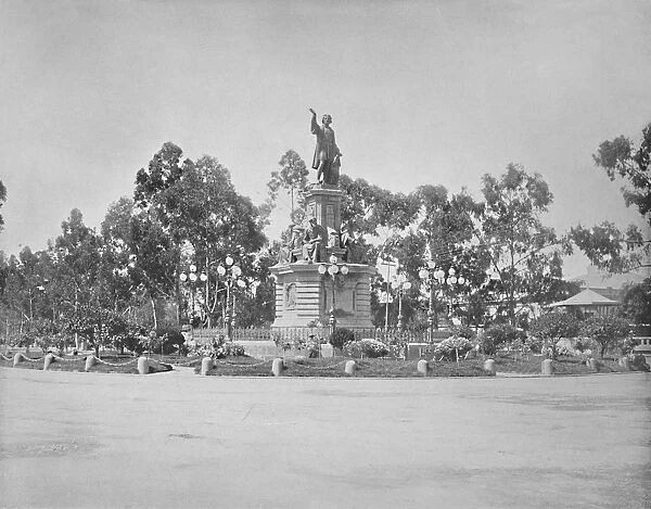 Statue of Columbus on the Paseo, City of Mexico, c1897. Creator: Unknown