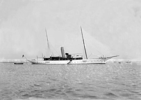 The steam yacht Grainaig at anchor. Creator: Kirk & Sons of Cowes