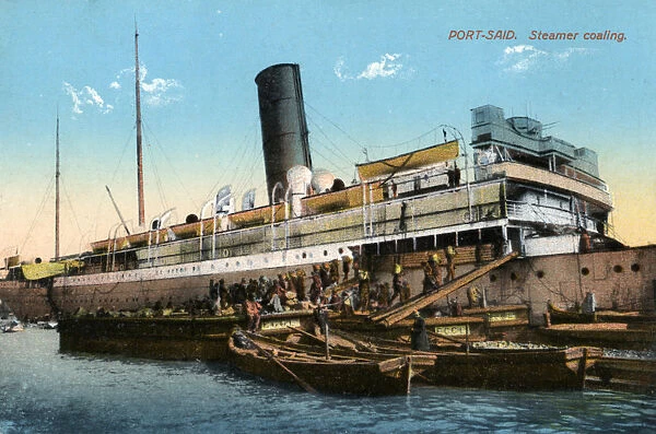 Steamer coaling, Port Said, Egypt, 20th century