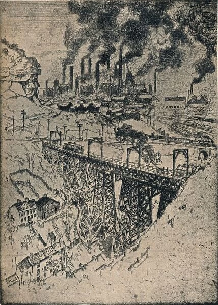 Steel-Edgar Thomson Works, 1909. Artist: Joseph Pennell