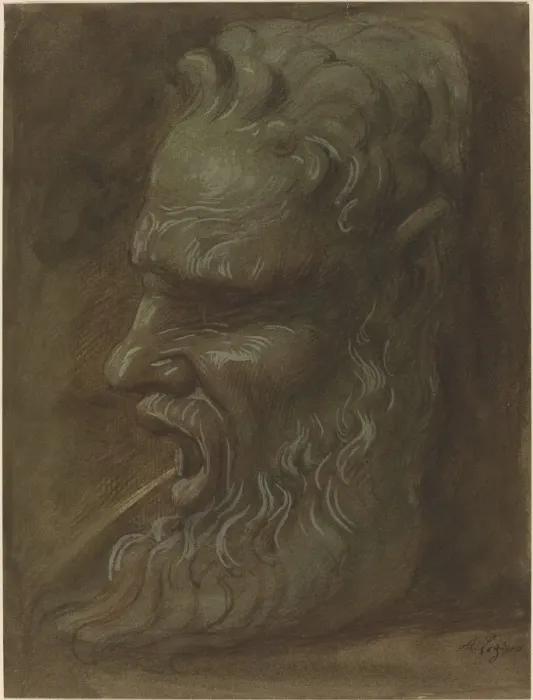 Framed Print : Alphonse Legros Study of a Mask Print