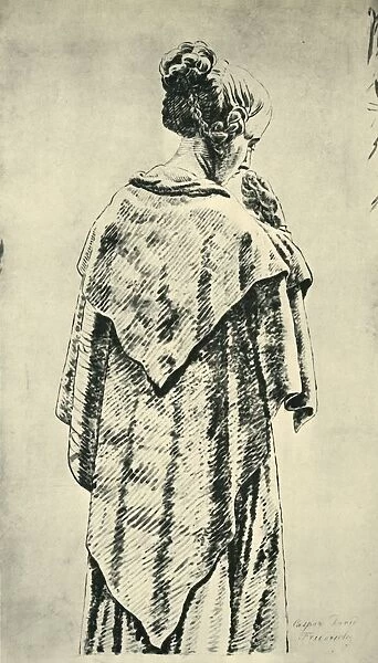 Study of a woman from behind, early 19th century, (1943). Creator: Caspar David Friedrich
