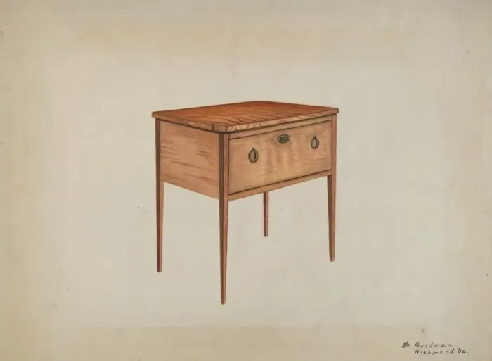 Framed Print : Heritage Images Print: Table with Deep Drawer, 1935 / 1942 Framed Print : Heritage Images Print: Table with Deep Drawer, 1935 / 1942