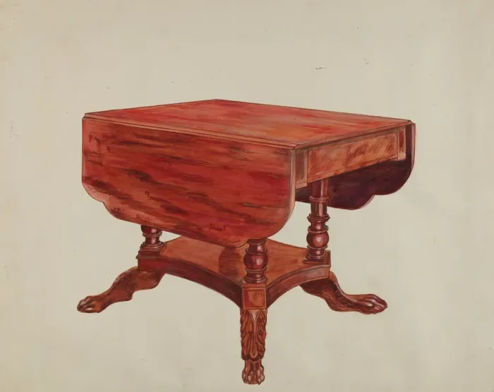 Framed Print : Table-drop Leaf Print, 1935 / 1942 Framed Print : Table-drop Leaf Print, 1935 / 1942