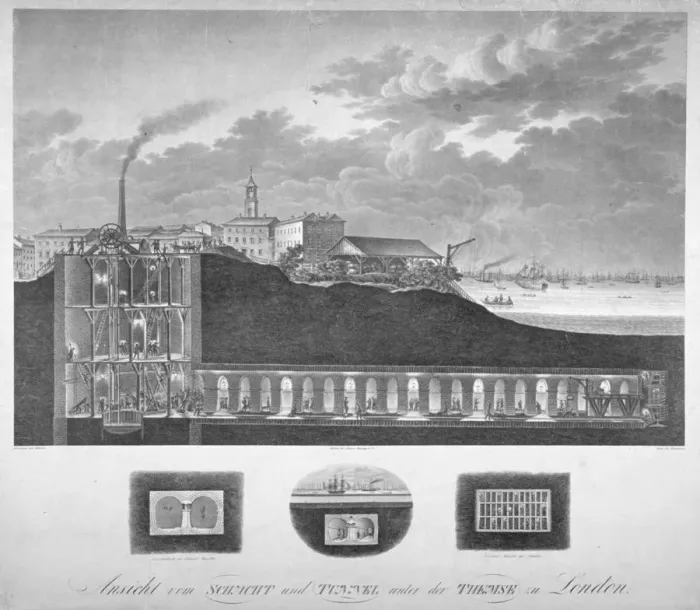 Framed Print : The Thames Tunnel under construction, London, c1835 Print Framed Print : The Thames Tunnel under construction, London, c1835 Print