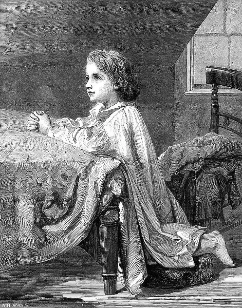 'The Child's Prayer', by H. Lejeune, from Mr. Morby's Collection, Royal Exchange... 1862. Creator: W Thomas. 'The Child's Prayer', by H. Lejeune, from Mr. Morby's Collection, Royal Exchange... 1862. Creator: W Thomas