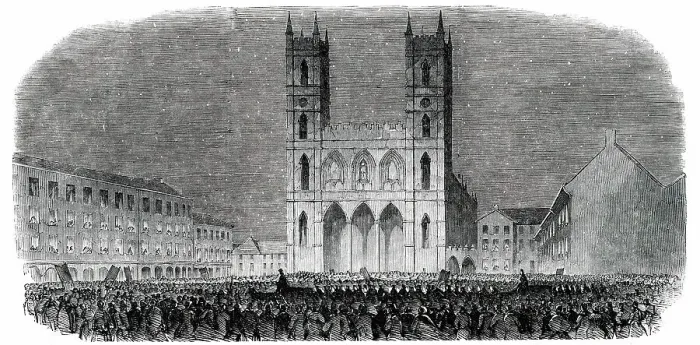 Framed Print : Torch-Light Procession Print, Montreal 1850 Framed Print : Torch-Light Procession Print, Montreal 1850