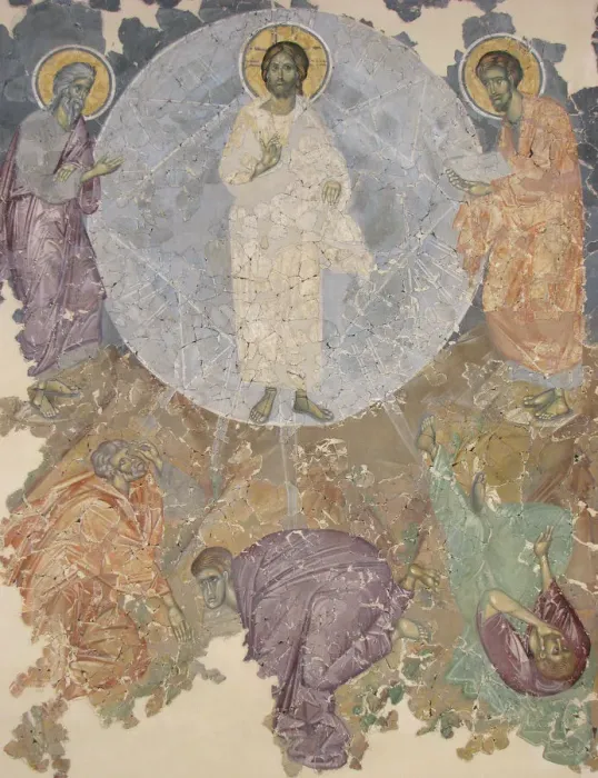 Framed Print : Print of The Transfiguration of Jesus, Ancient Russian fresco