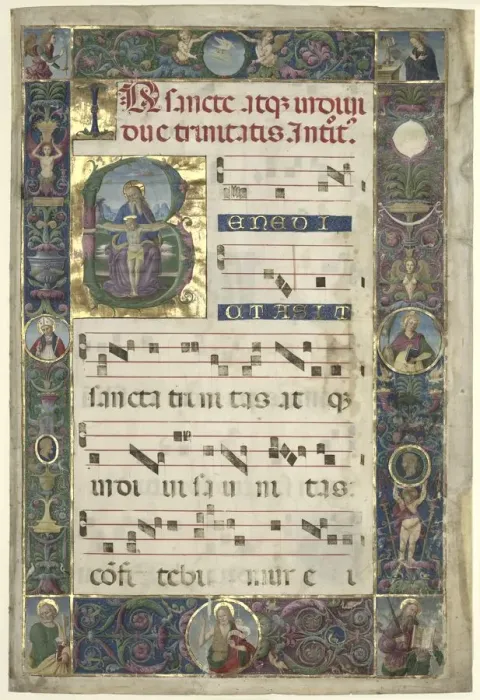 Framed Print : A Print of The Trinity features a large initial B with the Holy Trinity Framed Print : A Print of The Trinity features a large initial B with the Holy Trinity