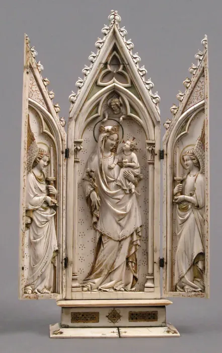 Framed Print : Ivory Triptych Print, German Gothic Masterpiece, 1325-50